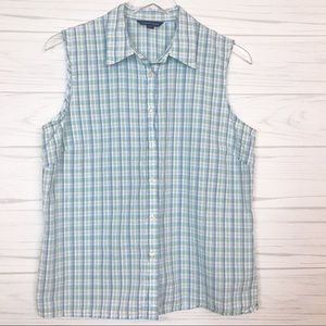 Lands’ End Sleeveless Cotton Buttondown